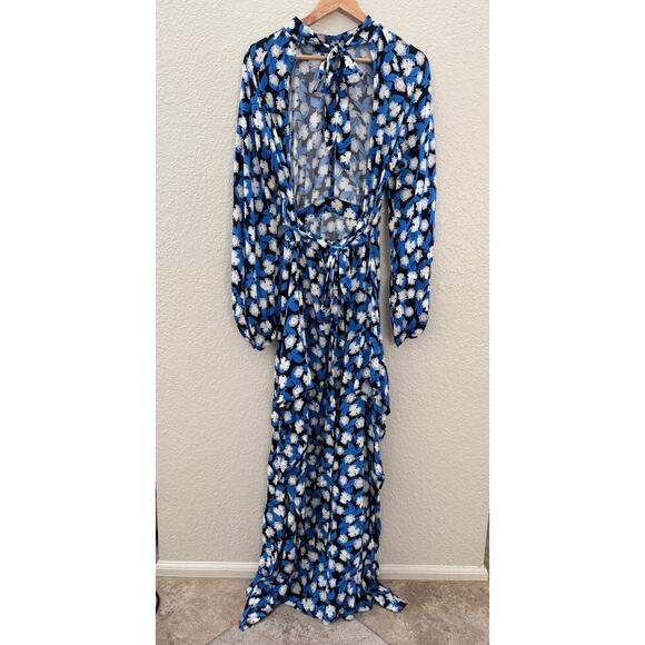 NEW $495 Staud Danica Maxi Dress White Acid Floral Open Back - Picture 7 of 9